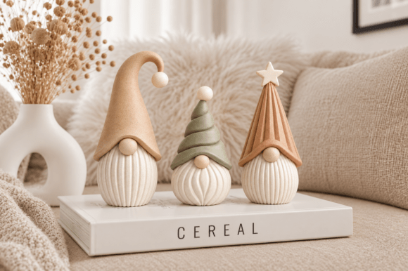 Modern Christmas Gnome STL Set – 3 Minimalist 3D Printable Gnome Models - Image 5