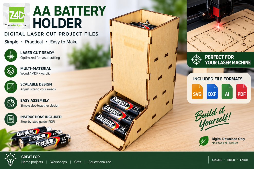AA Battery Holder — Laser Cut Project laser cut file