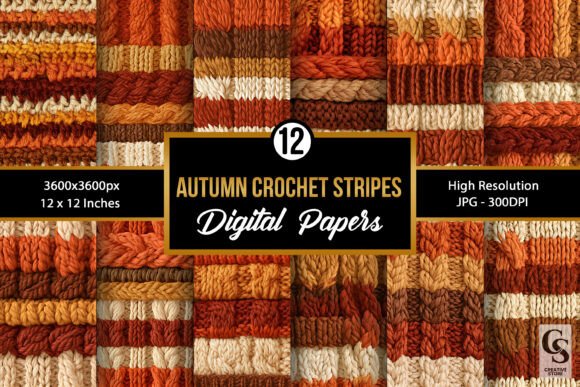 Autumn Knitted Stripes Seamless Pattern