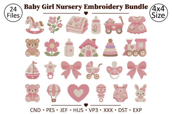 Baby Girl Nursery Embroidery Bundle