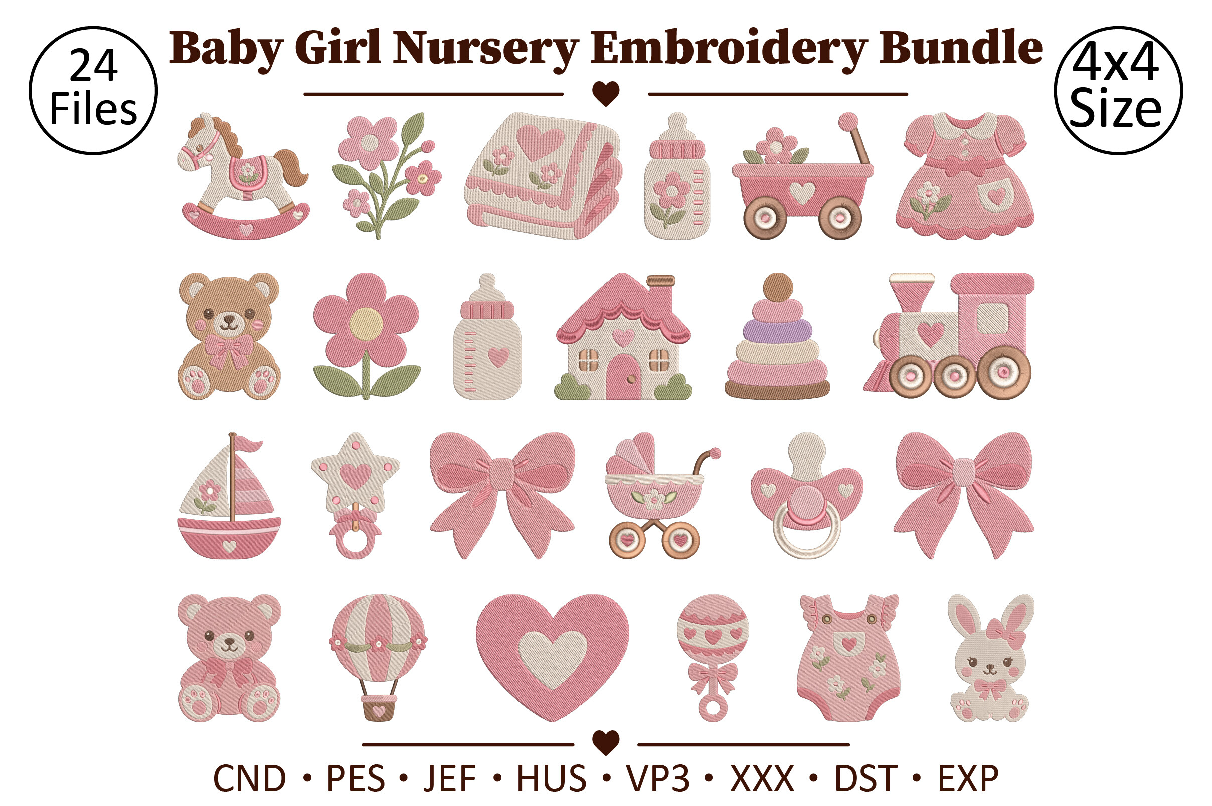 Baby Girl Nursery Embroidery Bundle