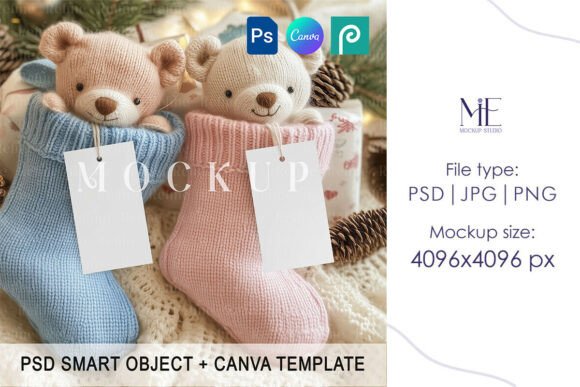 Baby Shower Favor Tag Mockup Gender