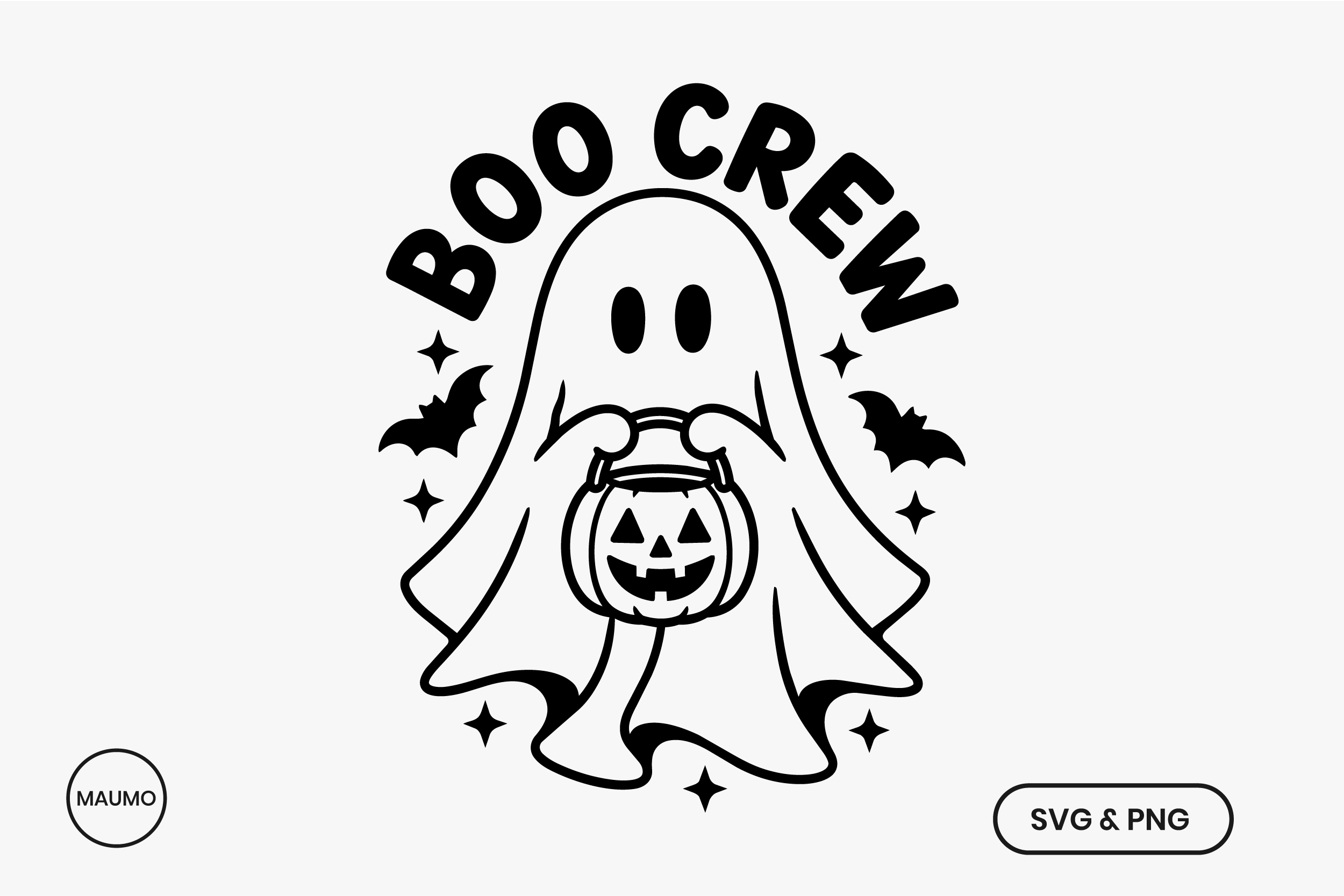 Boo Crew Cute Halloween Ghost Svg Graphic by Maumo Designs · Creative ...