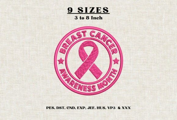 Breast Cancer Awareness Month Embroidery