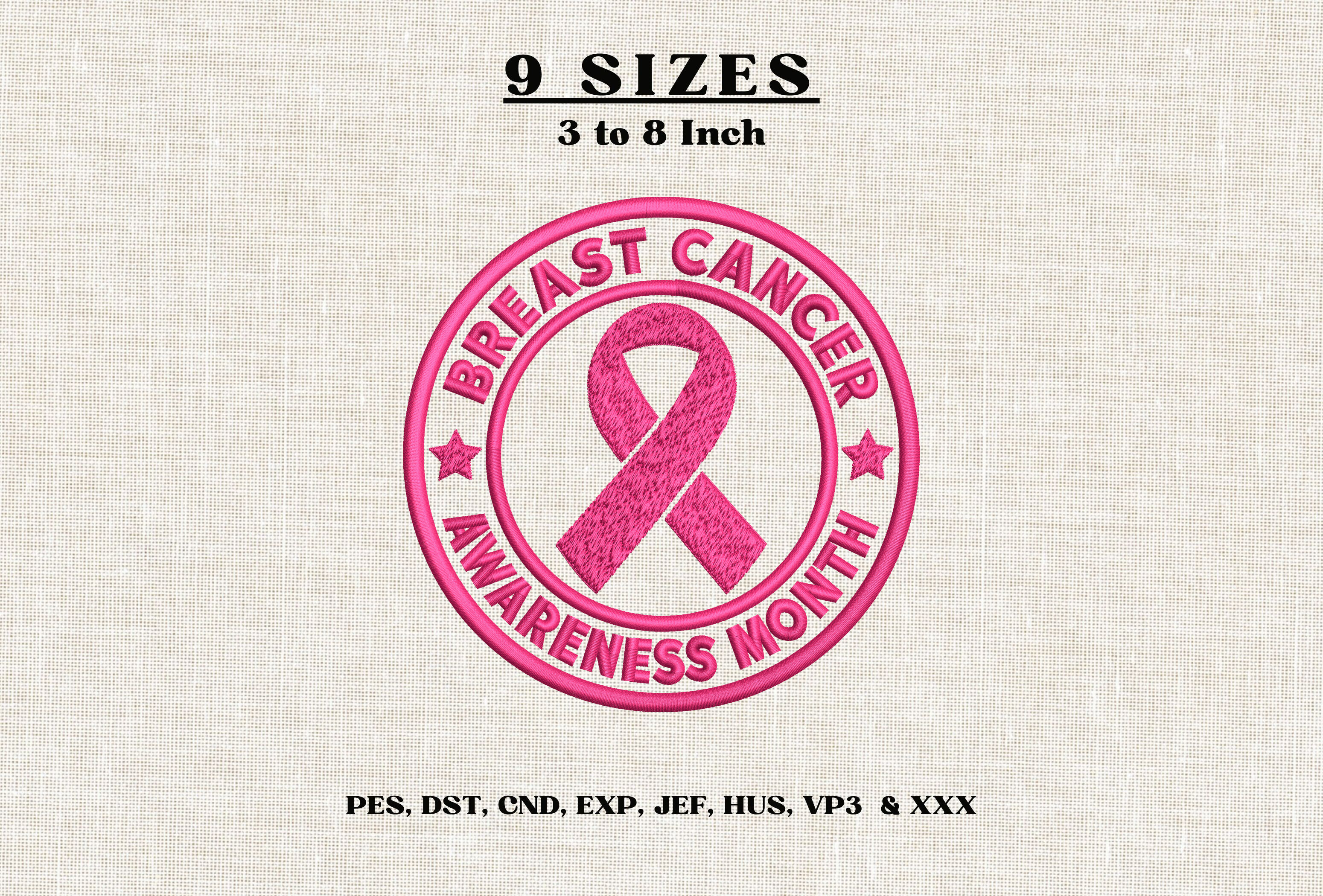 Breast Cancer Awareness Month Embroidery
