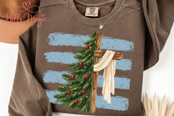Christian Christmas Cross Tree PNG