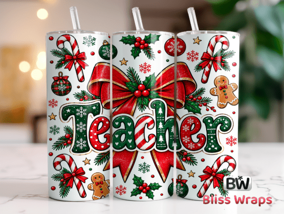 Christmas Bow Tumbler Wrap