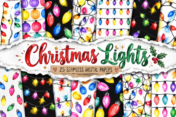 Christmas Lights Digital Pattern