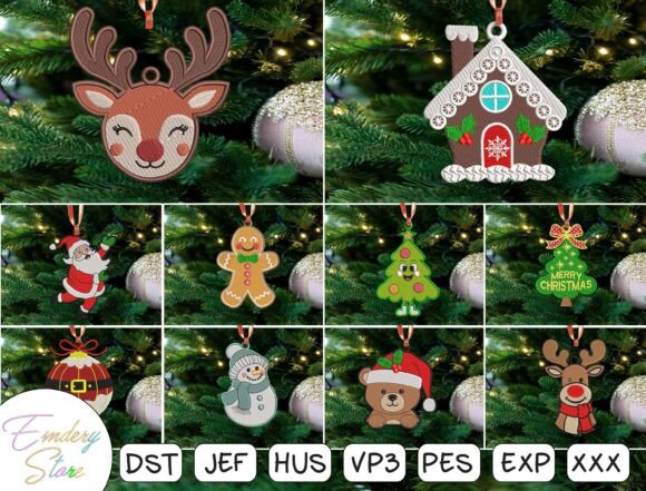 Christmas Ornament Embroidery Bundle