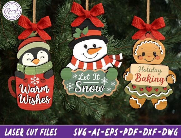 Christmas Ornament Laser Cut File Bundle Laser Cutting