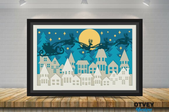 Christmas Scene 3D Shadow Box Layered