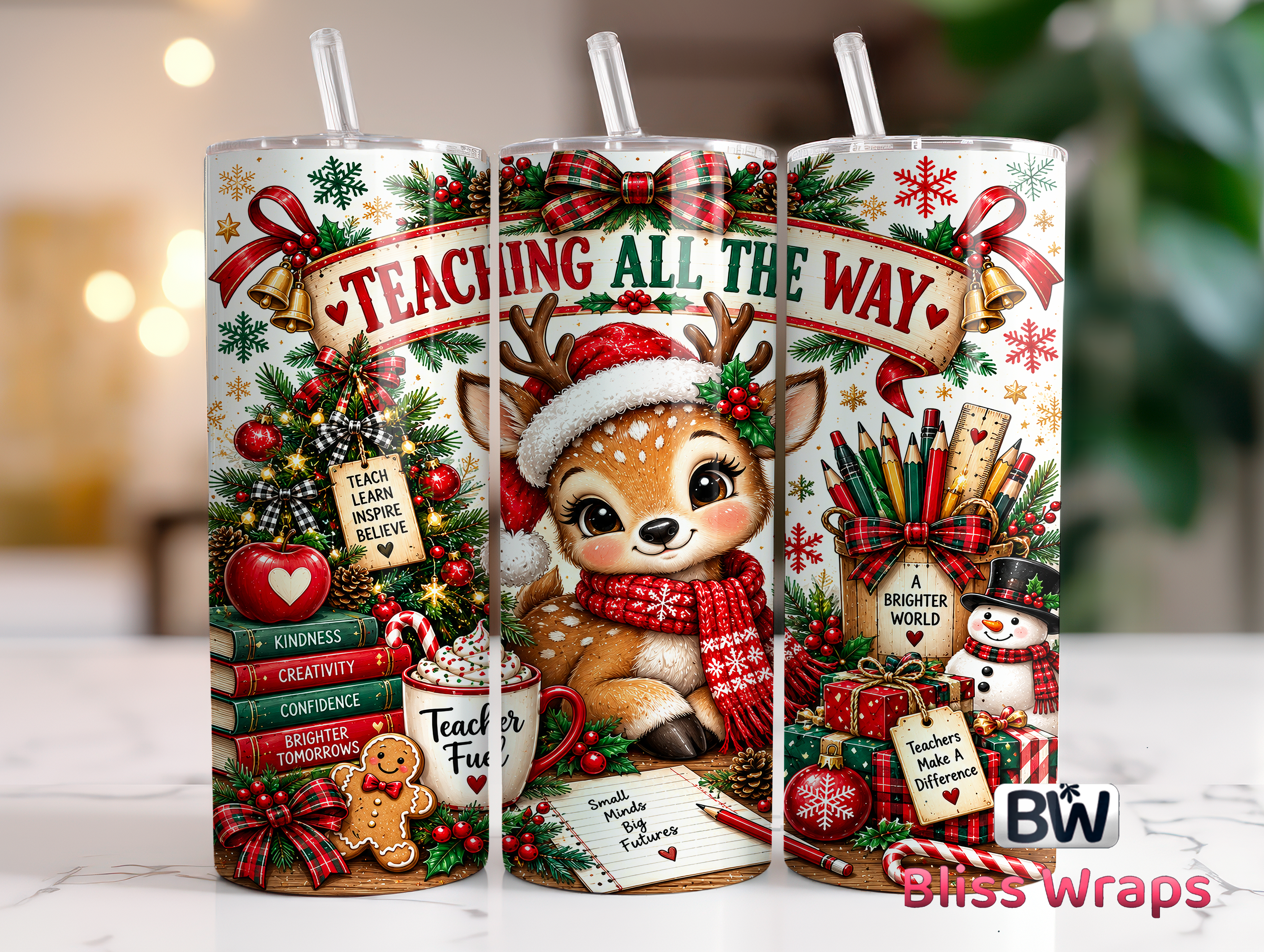 Christmas Teacher Tumbler Wrap
