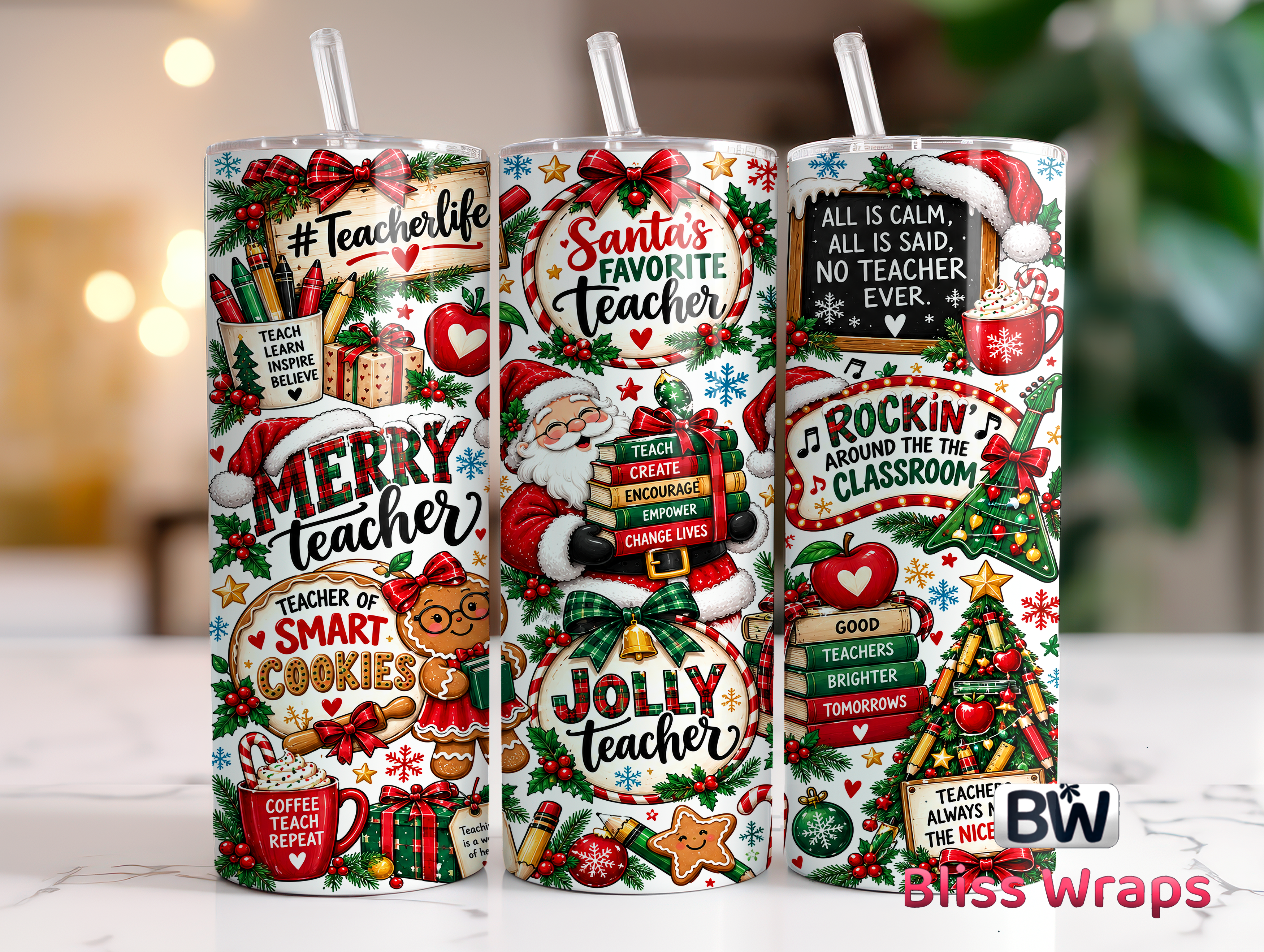 Christmas Teacher Tumbler Wrap