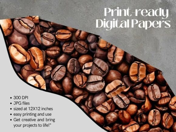 Coffee Beans Digital Paper Pack