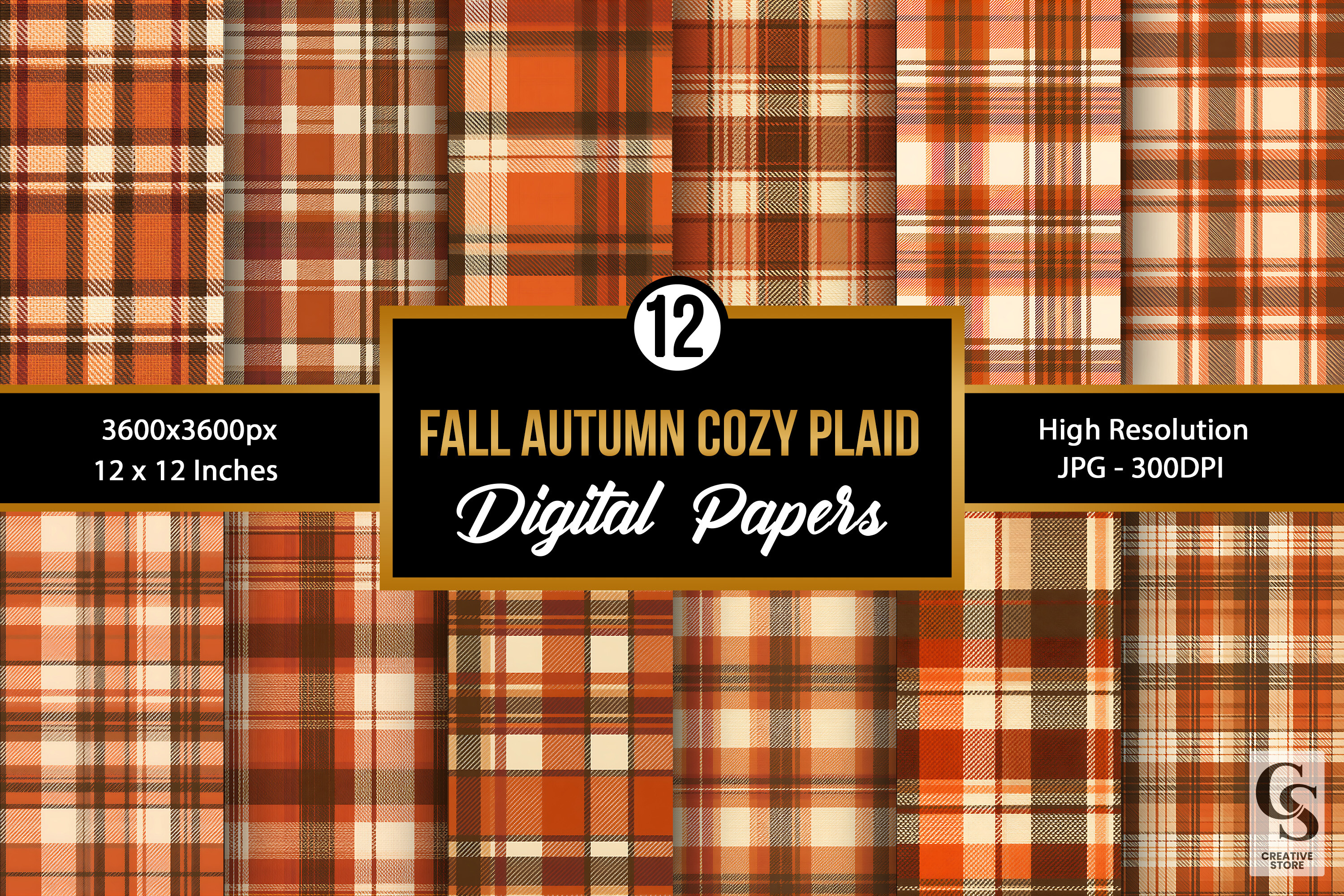 Cozy Autumn Plaid Seamless Pattern