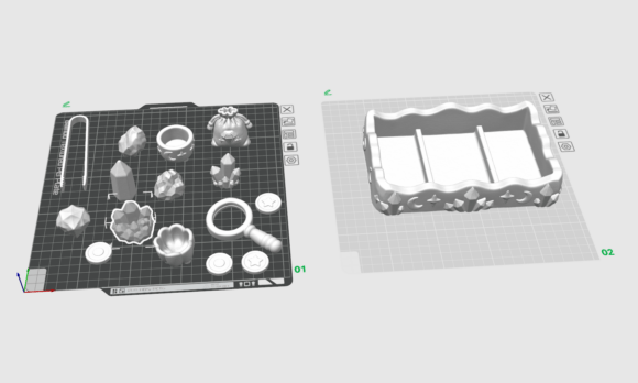 Crystal Treasure Sensory Playset STL | 3D Printable Gem Hunt & Sorting Tray - Image 3