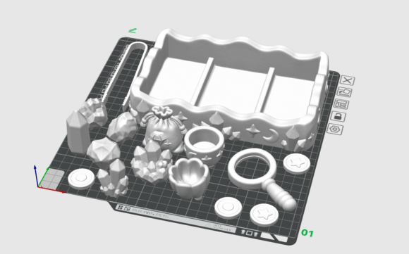 Crystal Treasure Sensory Playset STL | 3D Printable Gem Hunt & Sorting Tray - Image 4