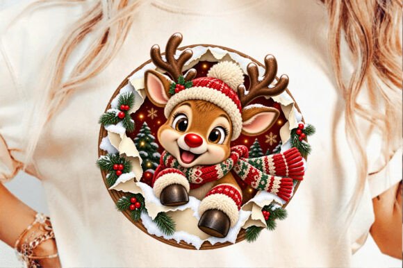 Cute Christmas Reindeer Winter Season Graphics