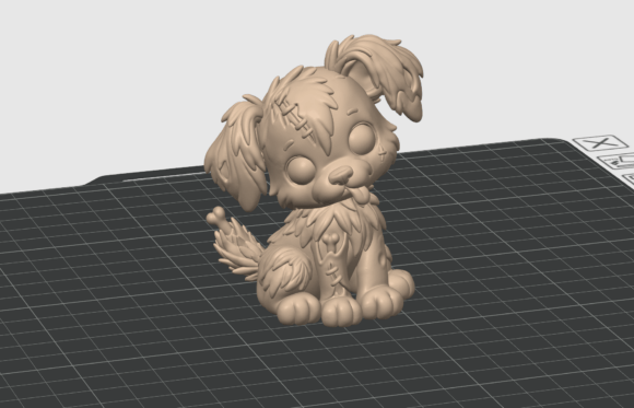Cute Zombie Puppy STL – Halloween Dog 3D Print File for Painting & Display - Image 3