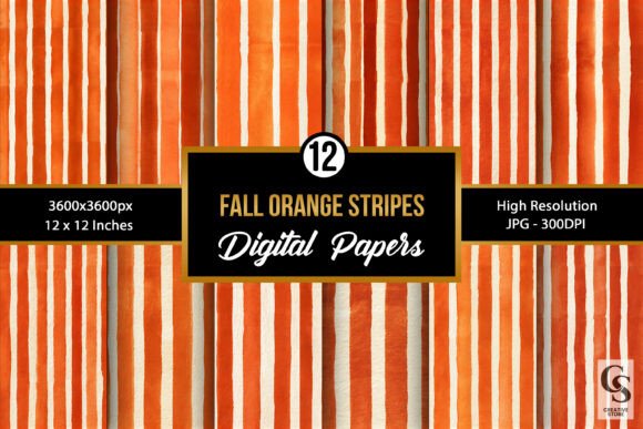 Fall Orange Stripes Seamless Patterns