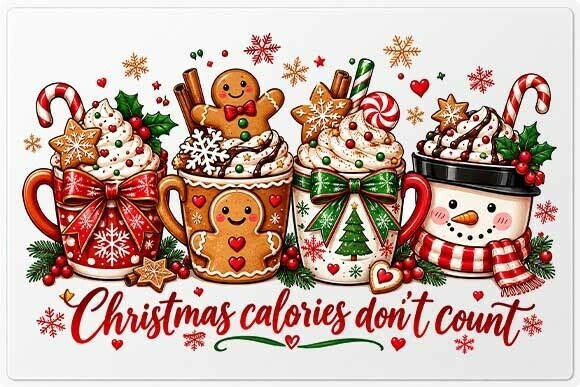 Funny Christmas Calories PNG Graphic Illustrations By CREATIVE DESIGN ZONE