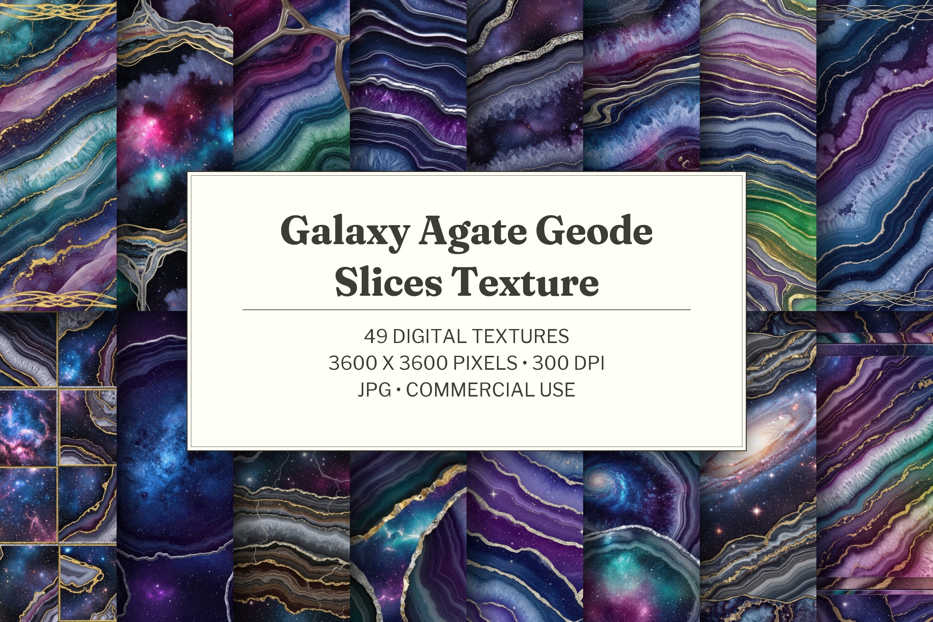 Galaxy Agate Geode Slices Texture
