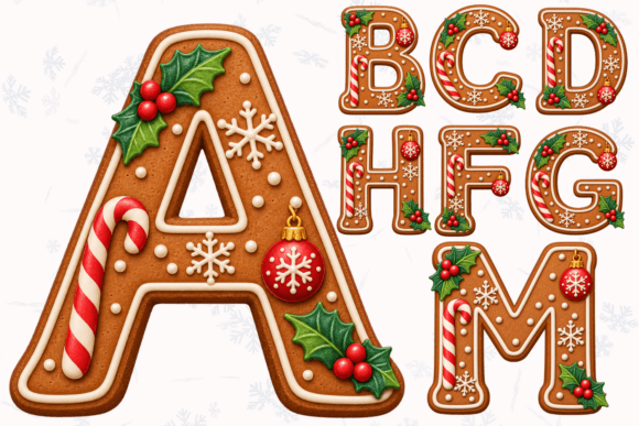 Gingerbread Christmas Alphabet Bundle