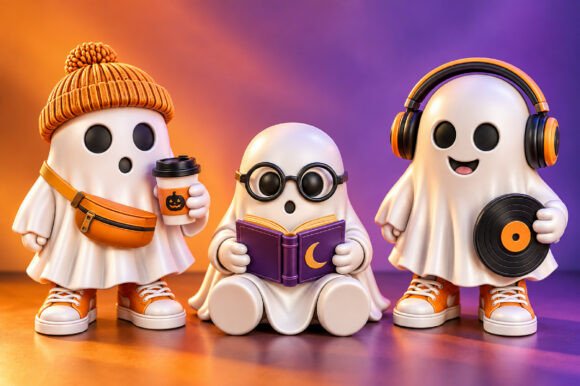Halloween Ghost Trio 3D STL Files – 3 Cute Ghost Models for FDM & Resin Printing - Image 3
