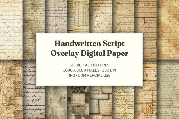 Handwritten Script Overlay Digital Paper