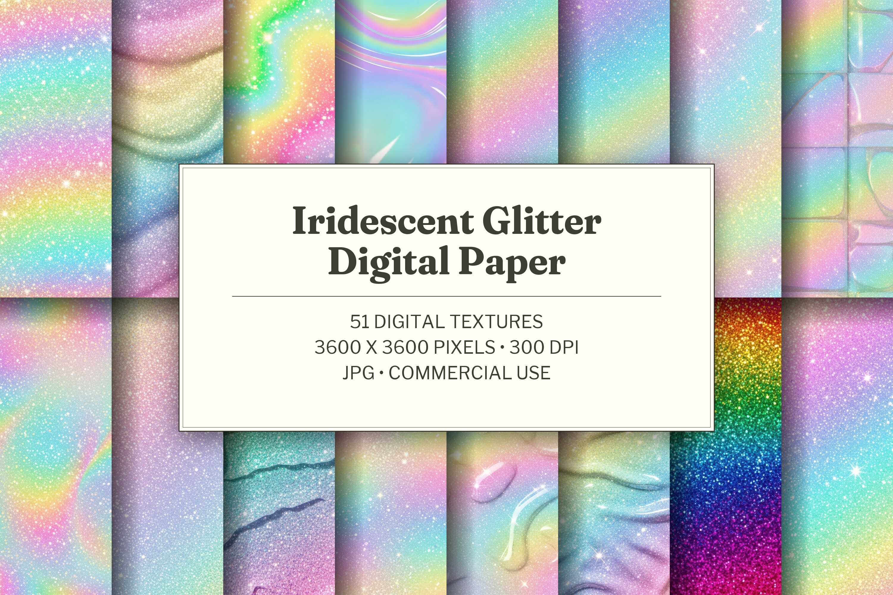 Iridescent Glitter Digital Paper