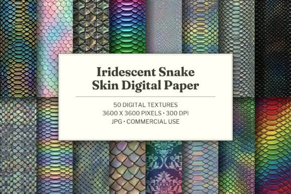 Iridescent Snake Skin Digital Paper