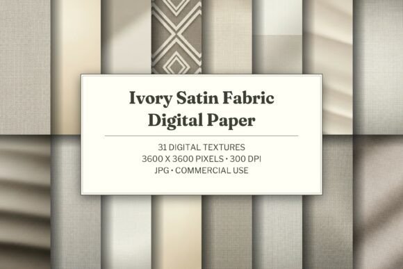 Ivory Satin Fabric Digital Paper