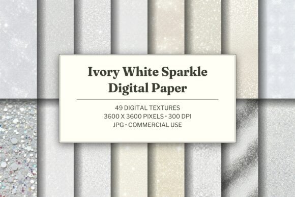 Ivory White Sparkle Digital Paper