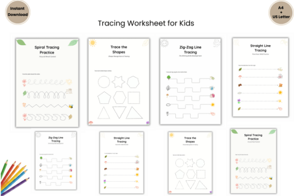 Kids Prewriting Tracing Worksheets