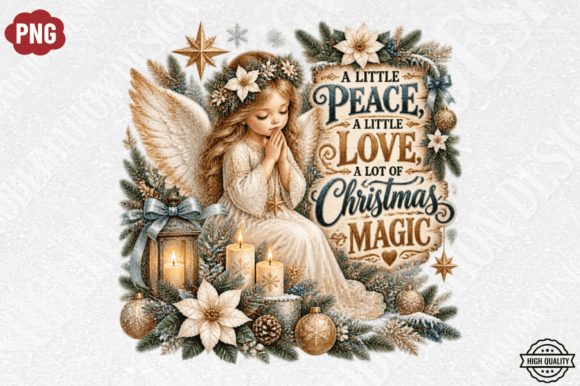 Little Peace Love Christmas Magic Angel