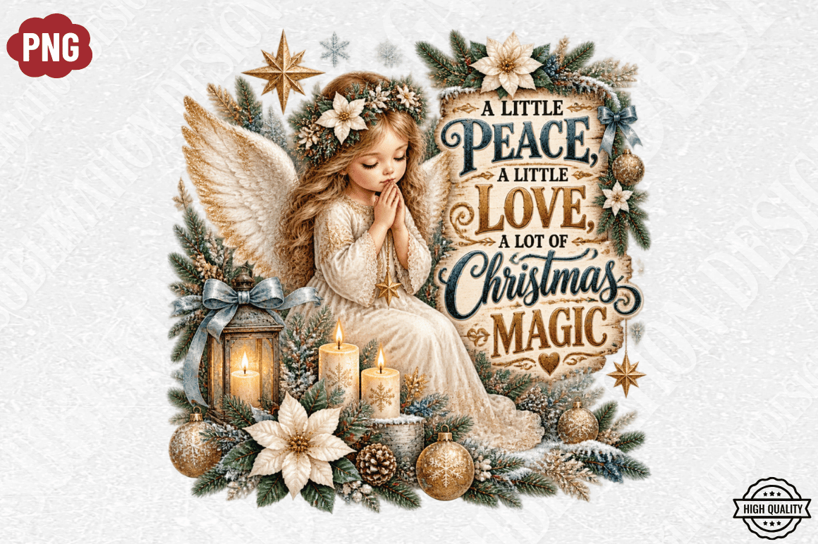 Little Peace Love Christmas Magic Angel