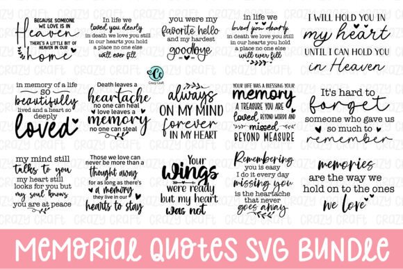 Memorial Quotes SVG Bundle, Family Svg