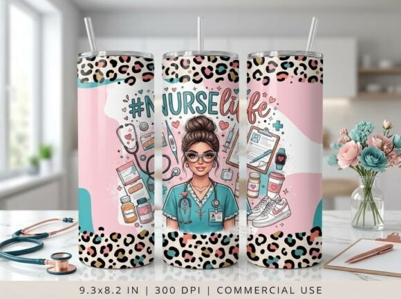 Messy Bun 20oz 40oz Tumbler Wrap PNG
