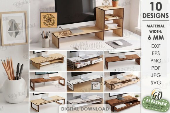 Monitor Shelves Bundle Laser Cut