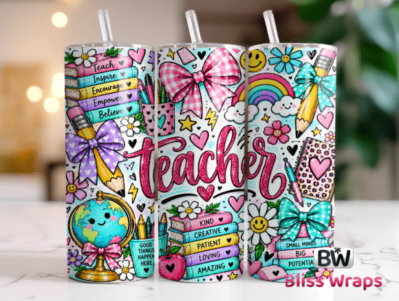 Pastel Teacher Tumbler Wrap