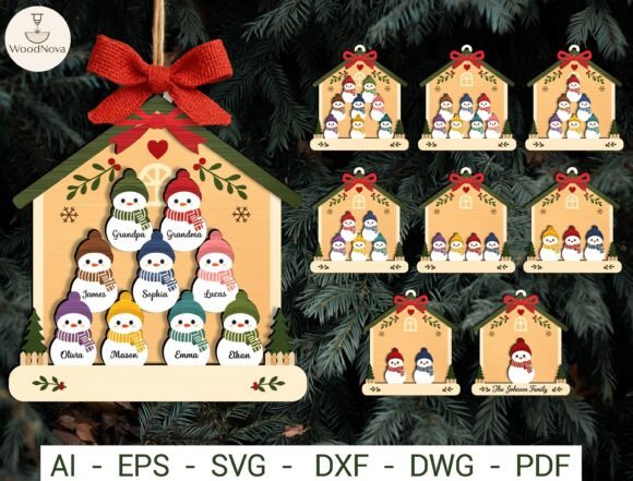 Personalized Xmas Family Ornament SVG