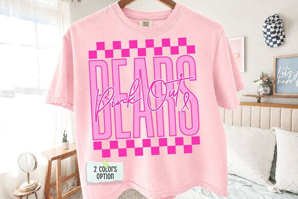 Pink out Bears PNG Checkered Pink Ribbon