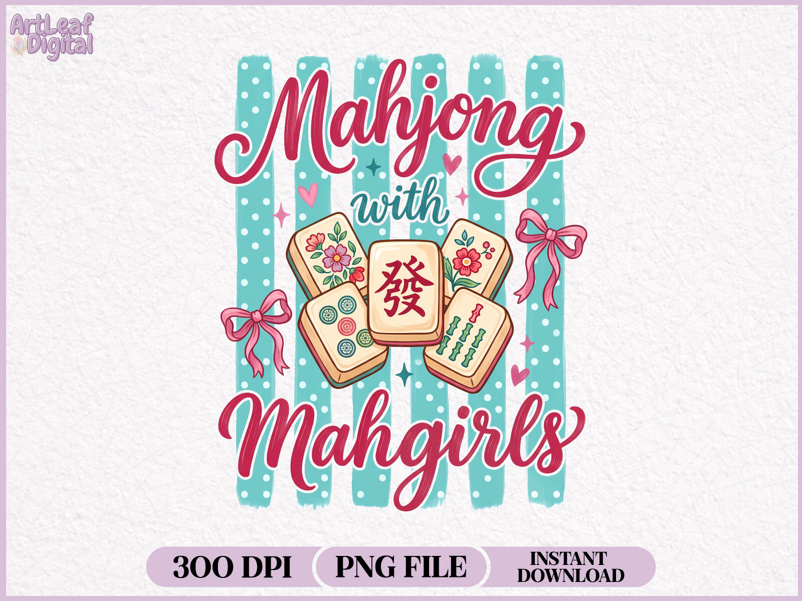 Preppy Mahjong with Mahgirls Bow PNG