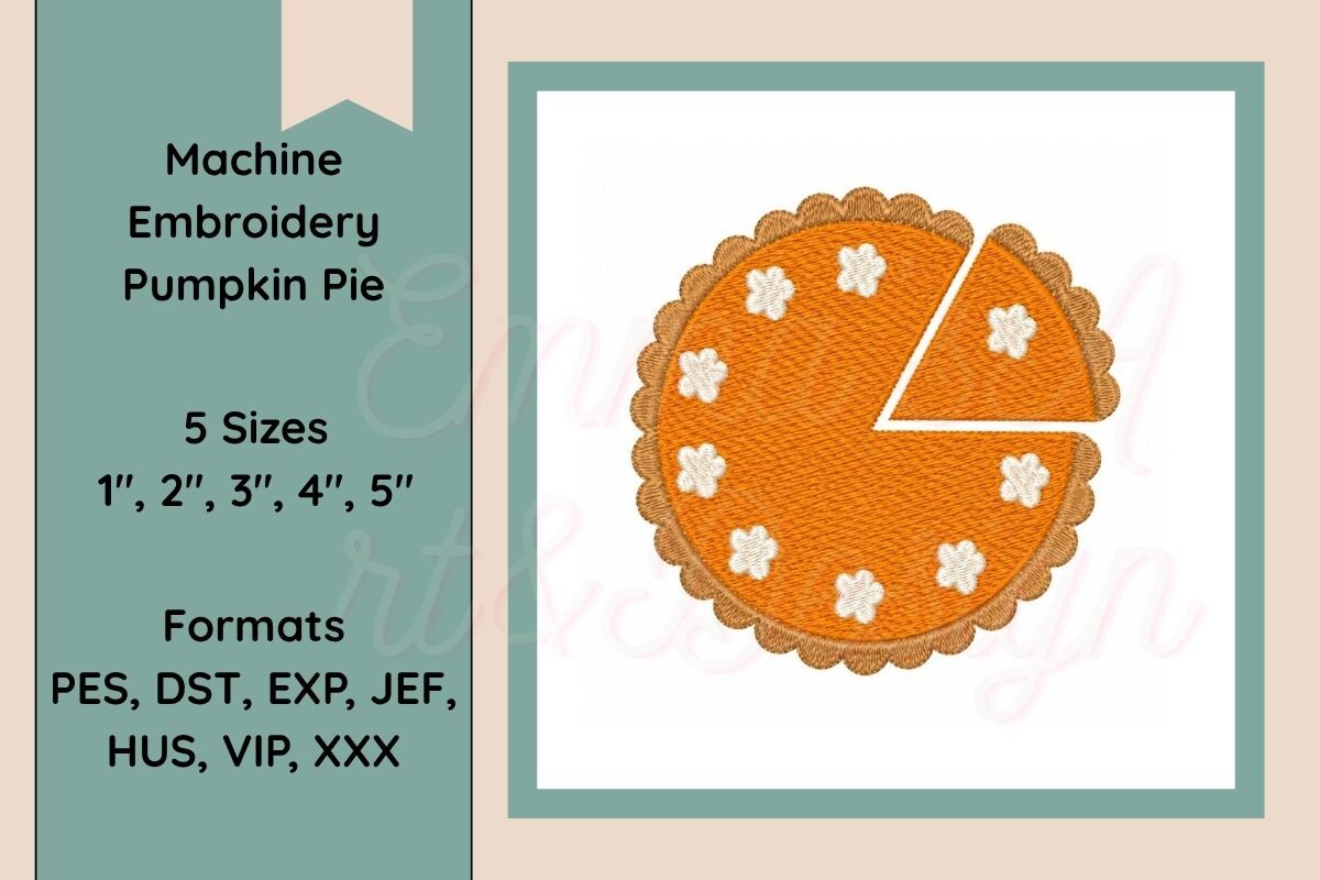Pumpkin Pie Machine Embroidery Design