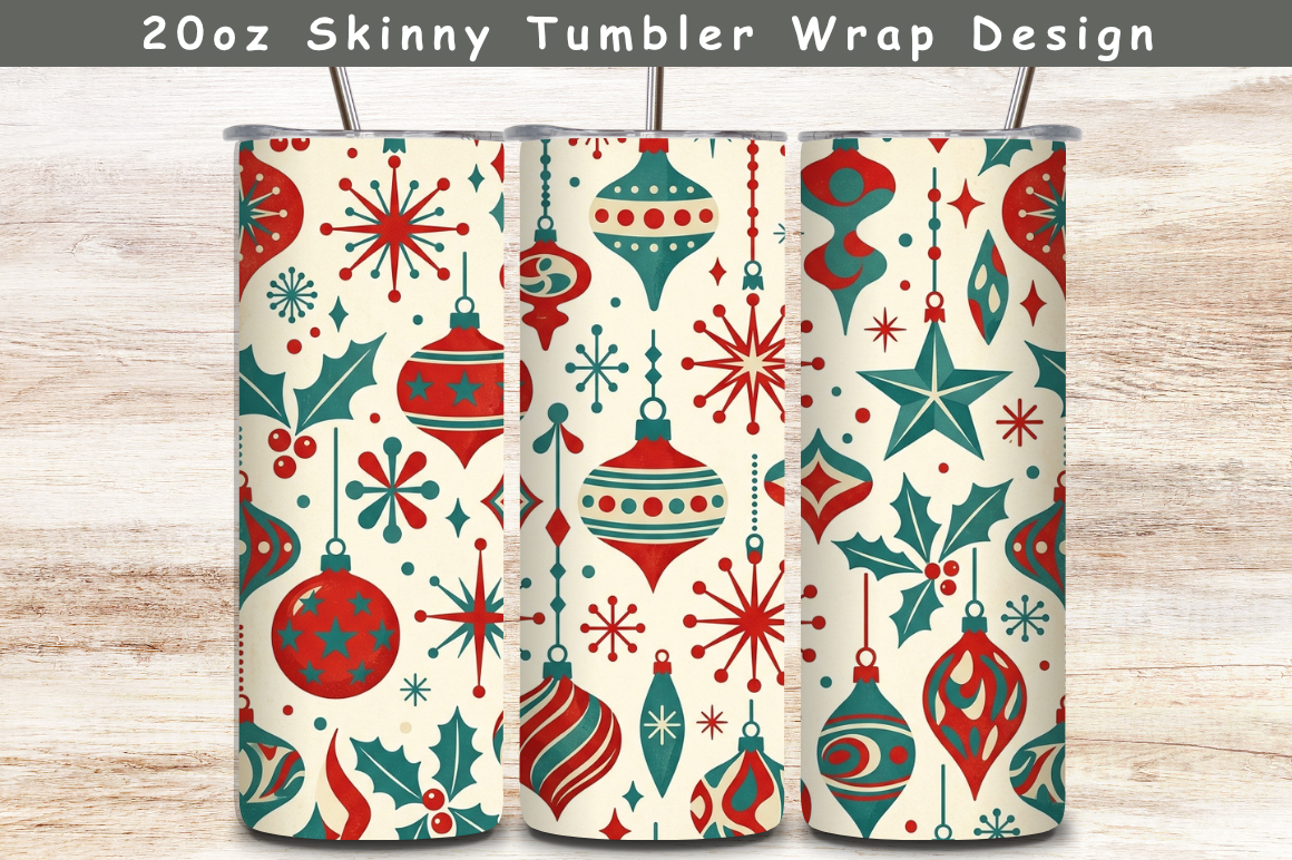 Retro Christmas 20oz Tumbler,Tumbler Wra