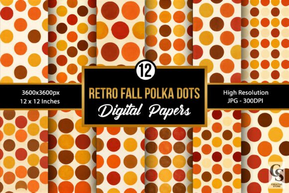 Retro Fall Polka Dots Seamless Pattern