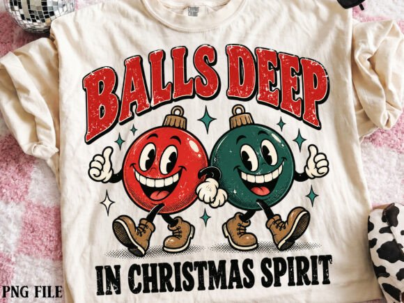 Retro Festive Christmas Ornaments PNG
