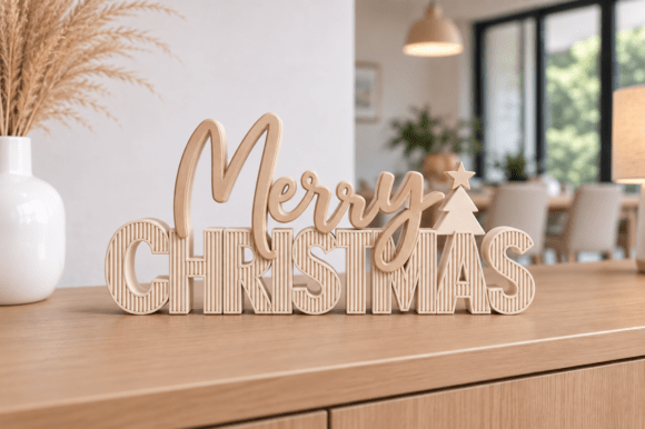 Merry Christmas Sign STL – Festive 3D Printable Holiday Decor - Image 3