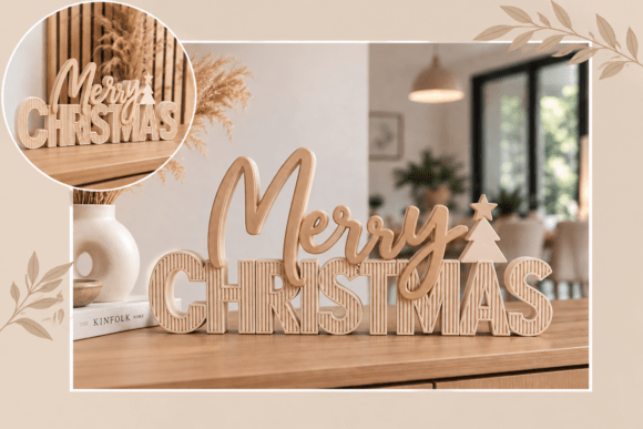 Merry Christmas Sign STL – Festive 3D Printable Holiday Decor - Image 4