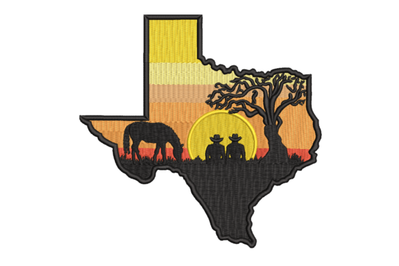 Texas Sunset Cowboy Silhouette